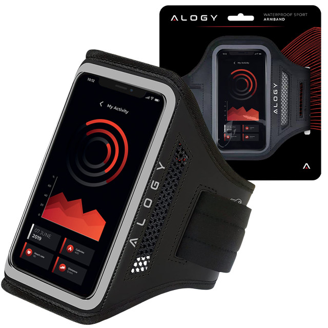 Běžecké pouzdro Alogy WaterProof Sport ArmBand vodotěsné pouzdro na ruku pro telefon 6,7 palce černé