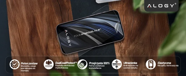 Folia hydrożelowa do Samsung Galaxy S25 FE – elastyczna ochrona ekranu, samoregeneracja, pełne dopasowanie i wysoka przejrzystość – Alogy Hydrogel Film™