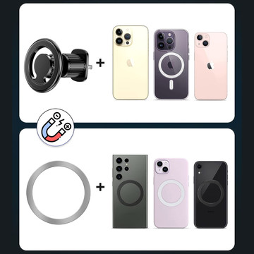 Alogy magnetic car holder for MagSafe for iPhone 14 13 12 grille black