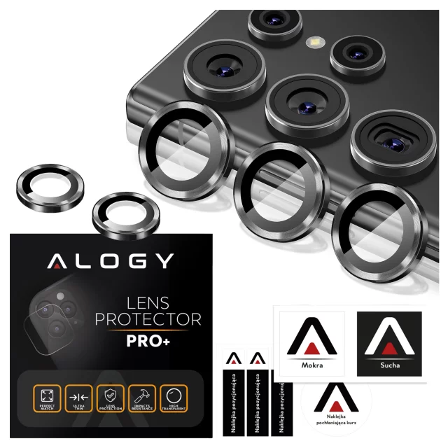 Sklo pro Samsung Galaxy S24 Ultra kryt objektivu fotoaparátu Objektiv fotoaparátu Alogy Lens Protector PRO Ochranný kryt
