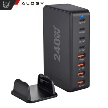 HUB splitter Alogy Adaptér pro počítačový notebook s USB-C na 3x USB-A 2.0 1x USB-A 3.0 šedý