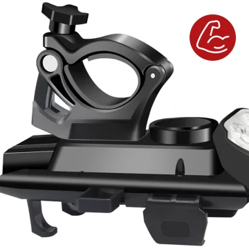 Bicycle Phone Holder 4in1 LED Light T6 Front Bell Bike Horn Powerbank 3000mAh Black