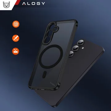 Samsung Galaxy S25 Plus Hülle, Schutzhülle, Alogy Matte HybridMag™️ Hülle für MagSafe, Mattschwarz