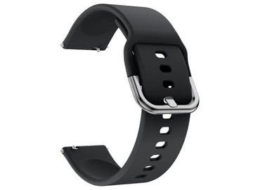 Rubber Universal Sportarmband Alogy Softband für Smartwatch 20mm Schwarz