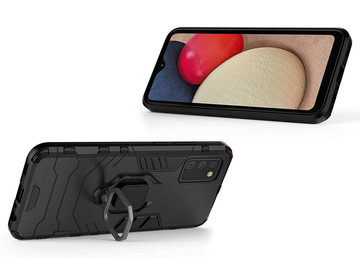 Pouzdro Alogy Stand Ring Armor pro Samsung Galaxy A02s/ A03s 164mm černé sklo