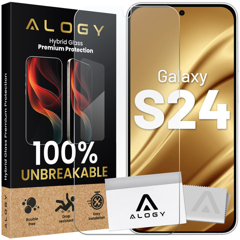 Hybrid glass for Samsung Galaxy S24 for the screen Alogy Flexi Glass 9H Case Friendly flat for the screen
