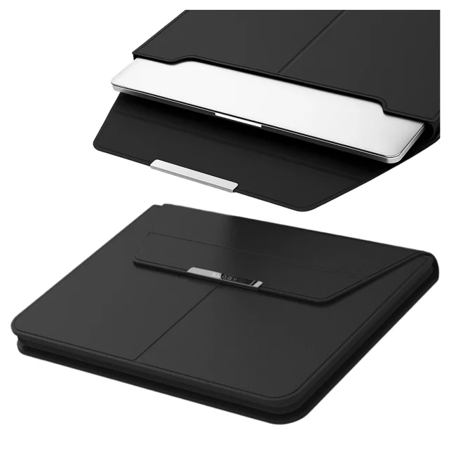 Torba na laptopa Alogy FlexCase Pro wielofunkcyjna rozkładana z podstawką i podkładką na myszkę do Macbooka 13/ 14" Czarna