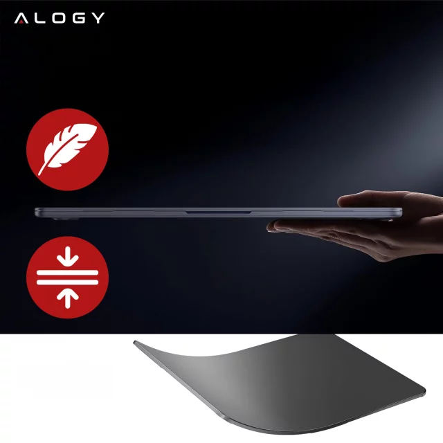 Etui do Apple Macbook Air 13.6 - M2/M3/M4 2022/2023/2024/2025 Alogy AirGuard™ Elastyczna obudowa Matowy Czarny