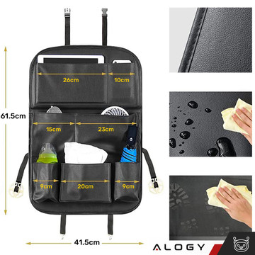 2x Organizér do auta cestovní stolek do auta chránič zadního opěradla sedadla Alogy Black