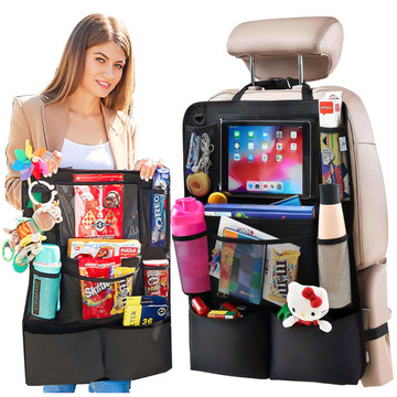 Car organizer for car, backrest, car seat, Alogy protector for tablet, Black