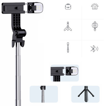 Alogy Holder Wireless Selfie Stick Bluetooth foldable Tripod Mini tripod for phone with LED light