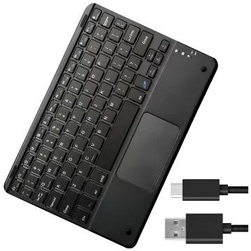 Kabellose Tastatur mit Bluetooth Touchpad Touchpad für PC TV Tablet USB-C Alogy Wireless Schwarz