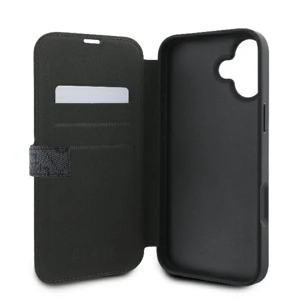 Guess GUBKP16M4GMGGR iPhone 16 Plus 6,7" černá/černá kniha 4G Metal Logo