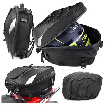 Voděodolný motocyklový batoh 40l – 5 v 1 – horní kufr, brašna na sedlo, brašna na kufr, brašna na helmu, s krytem, ​​nylon, městská brašna na motocykl – Alogy RoadMaster™ černá
