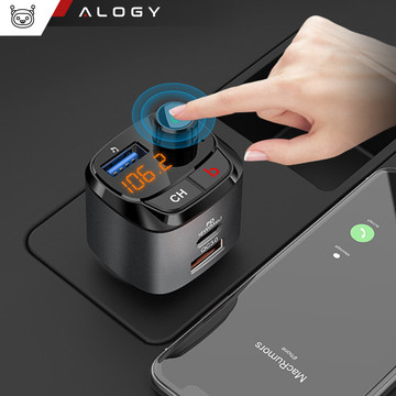 Alogy Car FM Transmitter USB QC 3.0 Charger USB-C PD Bluetooth MP3 Player