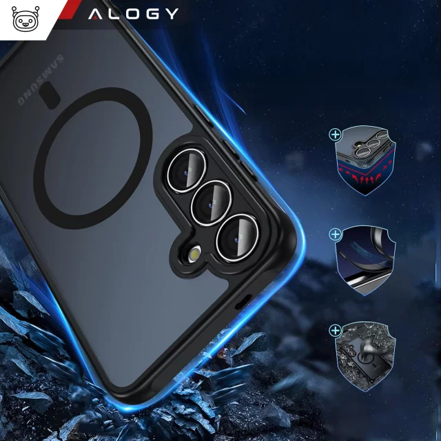 Hülle für Apple iPhone 16 Pro Max Alogy Anti-Shock Hybrid Case für MagSafe Transparent