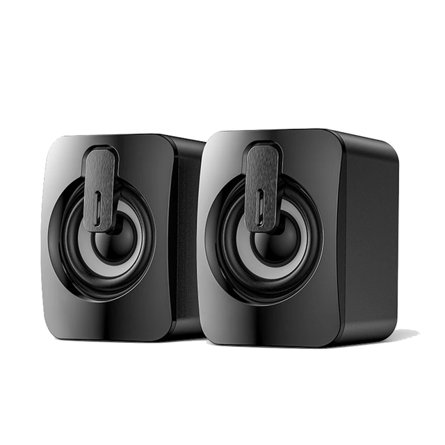 USB 2.0 Alogy Mini-Stereo-Kabellautsprecher HIFI-Computerlautsprecher mit Mikrofon Schwarz