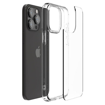 Case for iPhone 15 Pro Max Spigen Ultra Hybrid Case, back cover, Crystal Clear Glass
