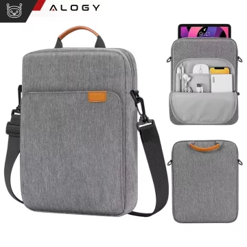 Tasche für Laptop / iPad Pro Air / Tablet 11-13 Zoll Herren Damen Unisex Schultergurt Tasche Hülle Alogy Tasche grau