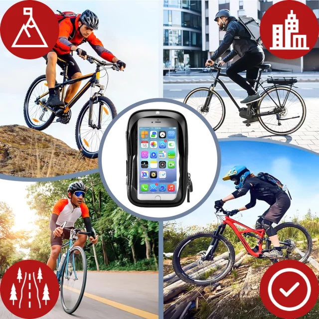Case Bag Vodotěsná taška na kolo na kolo pro telefon 6,4 palcový držák na řídítka 0,5 l Alogy Black