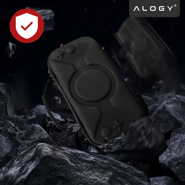 Pokrowiec Torba Ochronna do Nintendo Switch 2 2025 Twarde Etui , Wodoodporna, Lekka, z Tłoczonym Wzorem, Alogy HardFoamBag™ – Czarna