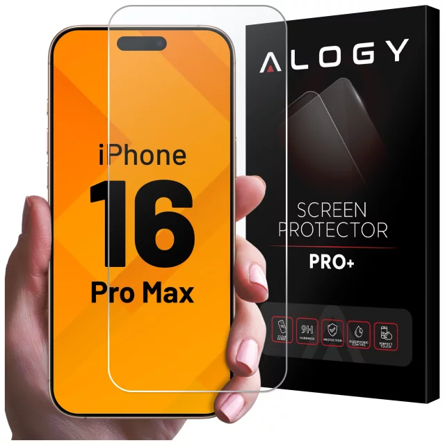 Tvrzené sklo pro Apple iPhone 16 Pro Max Screen Protector 9H Alogy Heavy Pro ™️