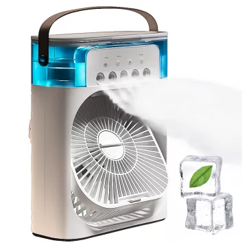 Schreibtischventilator, Standventilator, kleiner Umwälzventilator mit Clip, kabelloser Handventilator, 500 mAh, USB-C, Alogy White