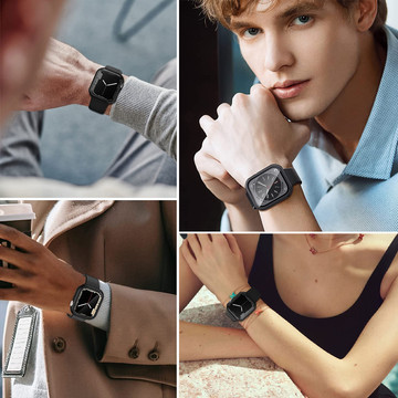 Alogy Protector Case se sklem 2v1 Cover Case pro Apple Watch 7/8 45mm Black