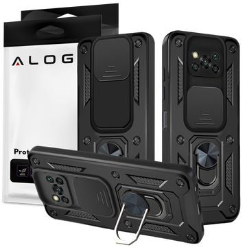 Alogy Camshield Stand Ring Camera Case for Poco X3 Pro / NFC black