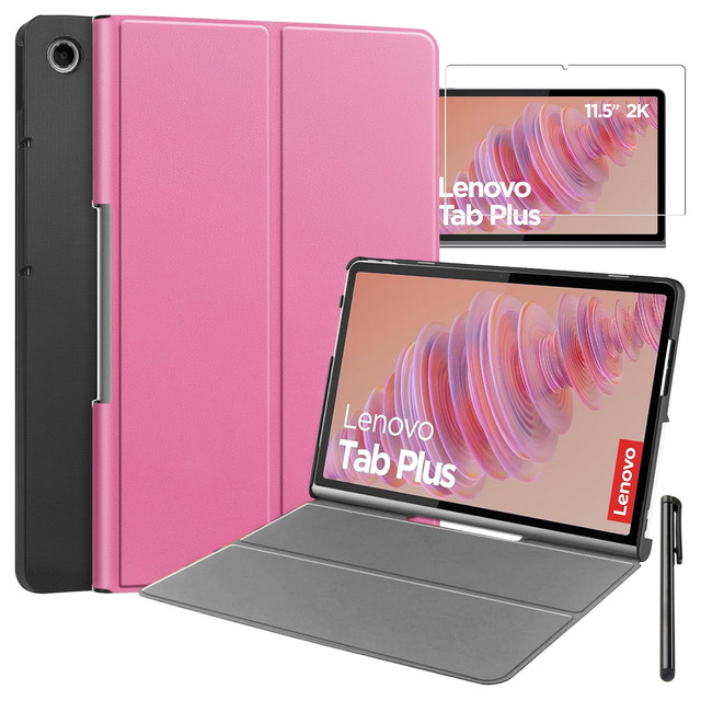 Ochranné skleněné pouzdro pro Lenovo Tab Plus 11,5" 2024 TB351FU Alogy Book Cover Case Tablet Case Pink Free Stylus