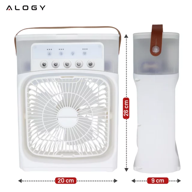 Stolní ventilátor stojící ventilátor malé oběhové čerpadlo s klipem bezdrátové ruční 500mAh USB-C Alogy White