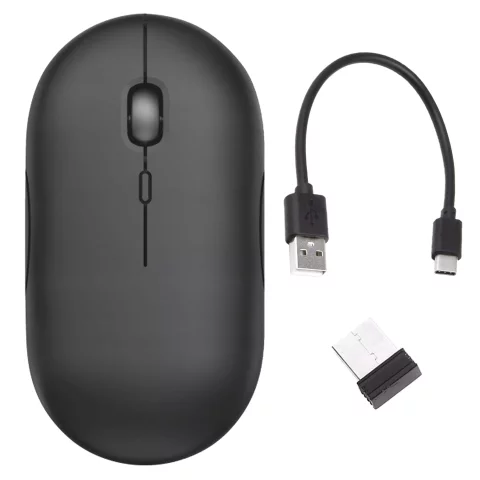 Bezdrátová vertikální herní myš vertikální ergonomická pro notebook PC pravák tichá Černá