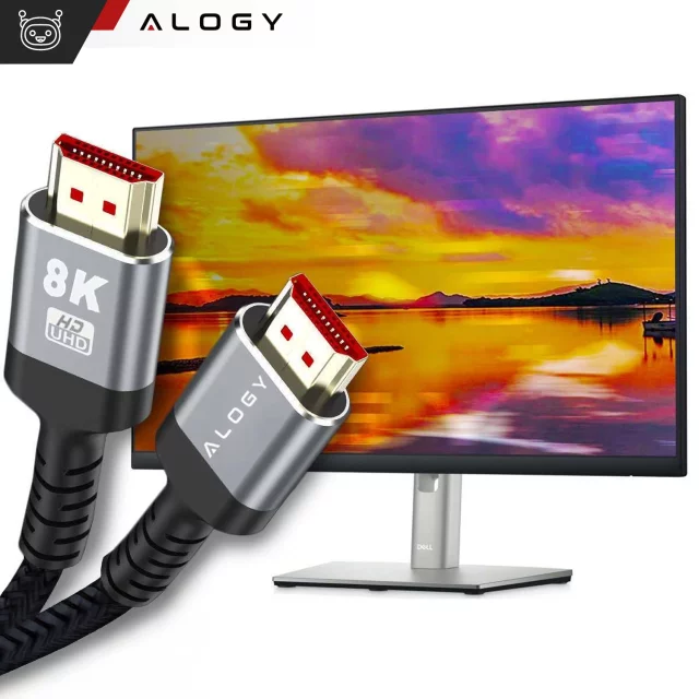 2x Kabel HDMI 2.1 Alogy 5m 4K 8K PREMIUM MIEDŹ ULTRA High Speed 60Hz 48GBps Czarny