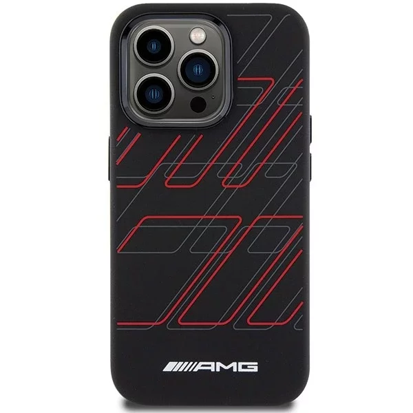 Etui do iPhone 15 Pro AMG Silicone Rhombuses MagSafe czarne