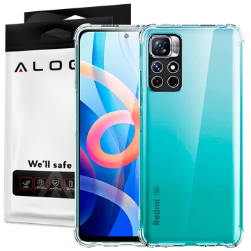 ShockProof Alogy Silikonové Armor pouzdro pro Xiaomi Poco M4 Pro 5G Transparent