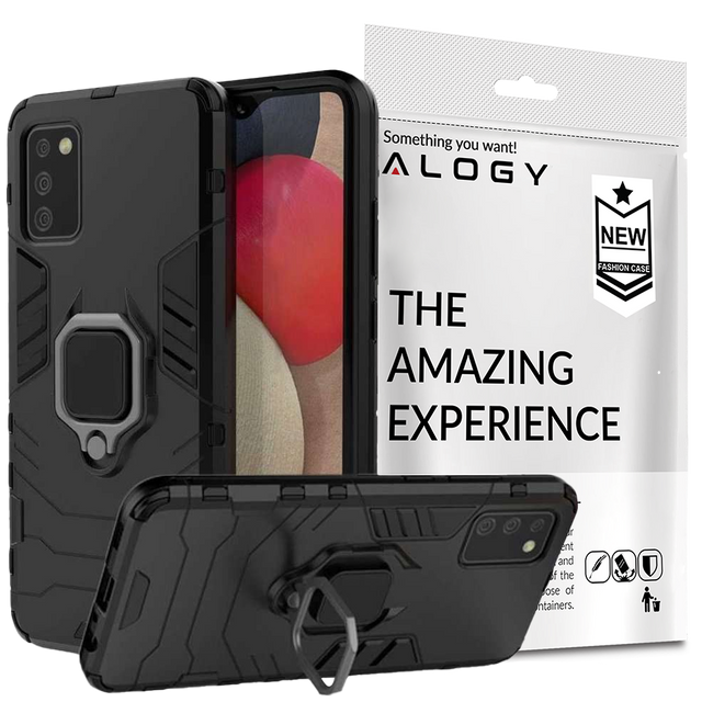 Etui Alogy Stand Ring Armor pro Samsung Galaxy A02s/A03s 164mm černá