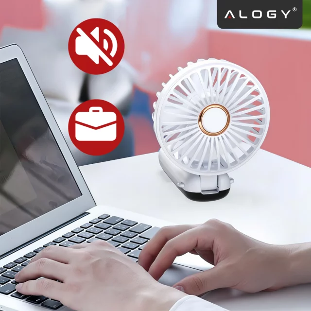Ventilator Ventilator Handventilator Kabellos Alogy Desktop Tragbarer Handheld mit Telefonhalter USB-C Marineblau