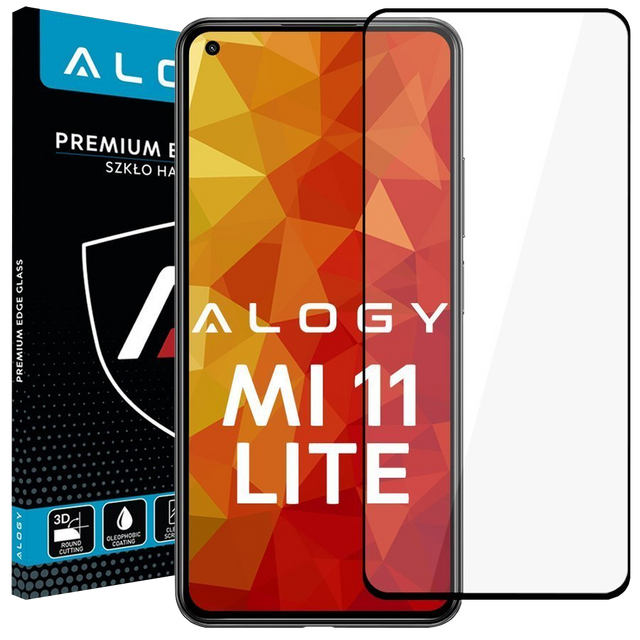 Szkło Alogy Full Glue case friendly do Xiaomi Mi 11 Lite Czarne