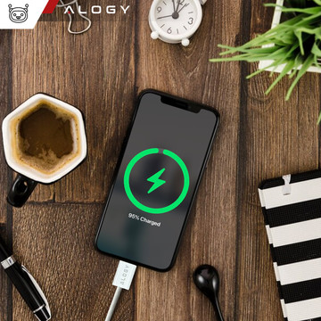 Kabel USB-C typu C Silný rychlý 60W PD 1M pro iPhone 15/Pro/Max iPad MacBook Alogy nylonový kabel bílý