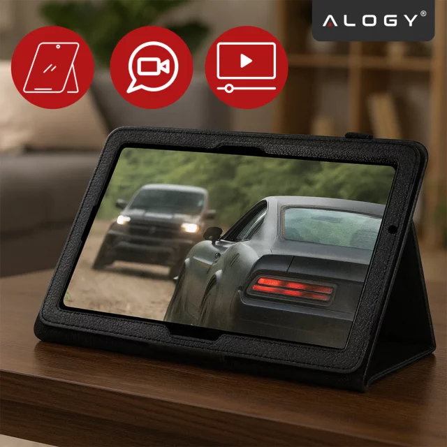 Etui do Samsung Galaxy Tab A9+ 11" (2023) X210/X215/X216, Składany Pokrowiec z Klapką i Funkcją Podstawki, Ochronna Obudowa, Alogy BookCase™ – Czarne