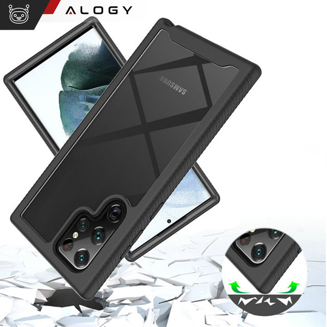 Hülle für Samsung Galaxy S24 Ultra Armored Cover Hydrogel Screen Film Case 360 Defense Pro Schwarz