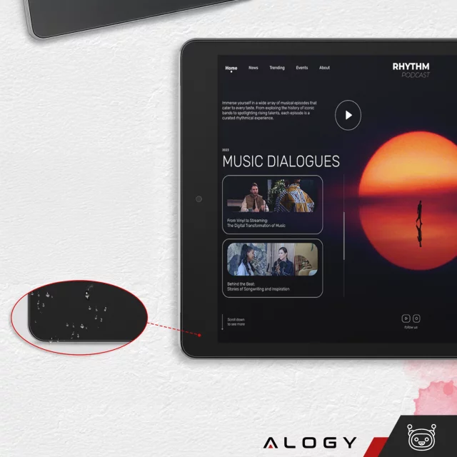 Matné tvrzené sklo pro Apple iPad 10.2 Gen. 7/8/9 Alogy Matné papírové ochranné sklo s montážním rámečkem