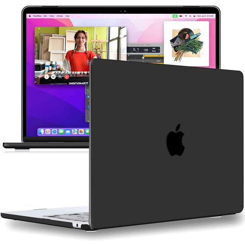 Etui do Macbook Air 15 M2 2023 / M3 2024 (A2941,A3114) Case obudowa pokrowiec matowe Alogy Hard Cover Czarne