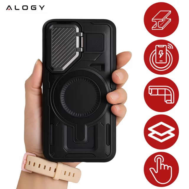 Hülle für Apple iPhone 16 Pro Max Alogy Anti-Shock Hybrid Case für MagSafe Transparent