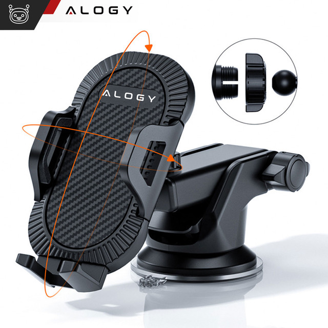 Alogy 3in1 Car Phone Holder for Car Windshield Grille Cockpit Black