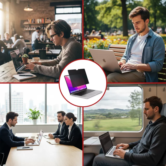 Magnetic Privacy Film for Macbook Air 15" 2023-2025 - Privacy Protection, Easy Installation, Storage Cover, Glare Reduction - Alogy SecureView™