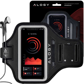 Běžecké pouzdro Alogy WaterProof Sport ArmBand vodotěsné pouzdro na ruku pro telefon 6,7 palce černé