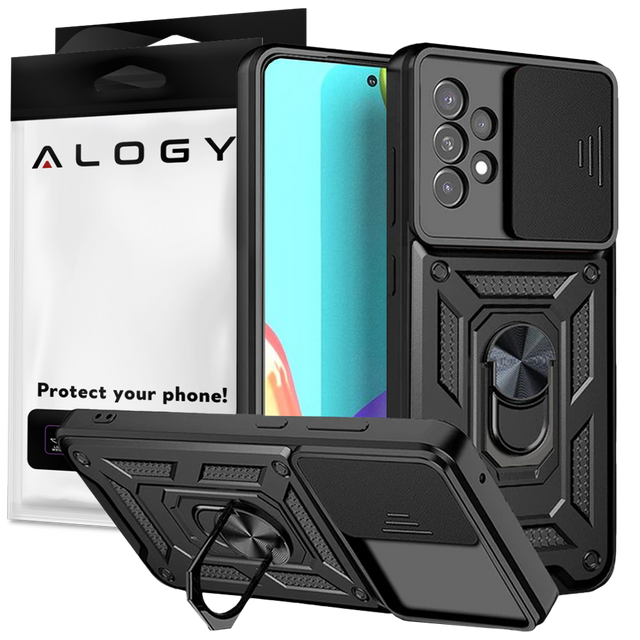 Etui Alogy Camshield Stand Ring z osłonką na aparat do Samsung Galaxy A73 / A73 5G
