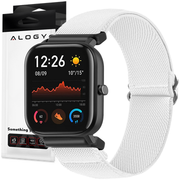 Elastický řemínek Univerzální Nylon Alogy Nylon Smartwatch pásek 20 mm bílý
