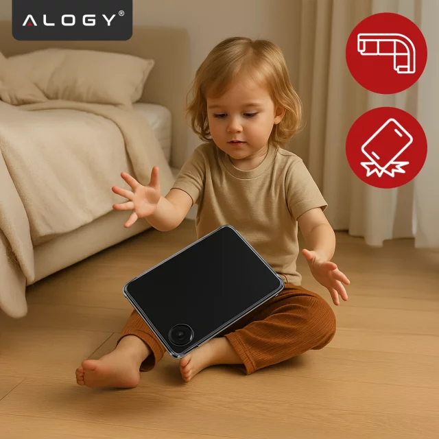Etui do Redmi Pad SE 8.7" Przezroczyste, Ochronne, Hybrydowe, Wzmocnione Narożniki, Smukłe i Lekkie, Alogy FlexiShield™ + SZKŁO HARTOWANE